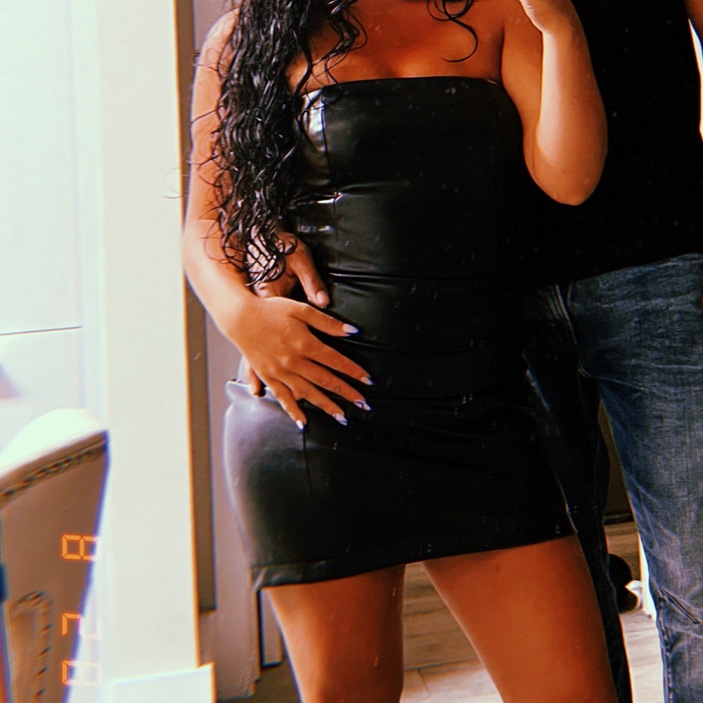 Black Faux Leather Mini Dress 🖤